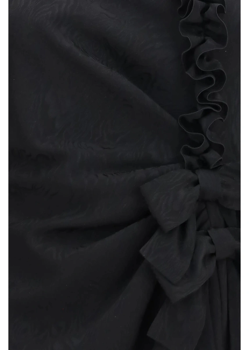 Rochie Alessandra Rich neagra din matase si jacquard - Img 3