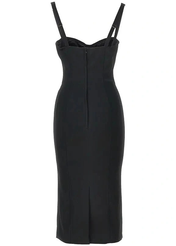 Rochie casual Dolce &amp; Gabbana neagra din satin - Img 3