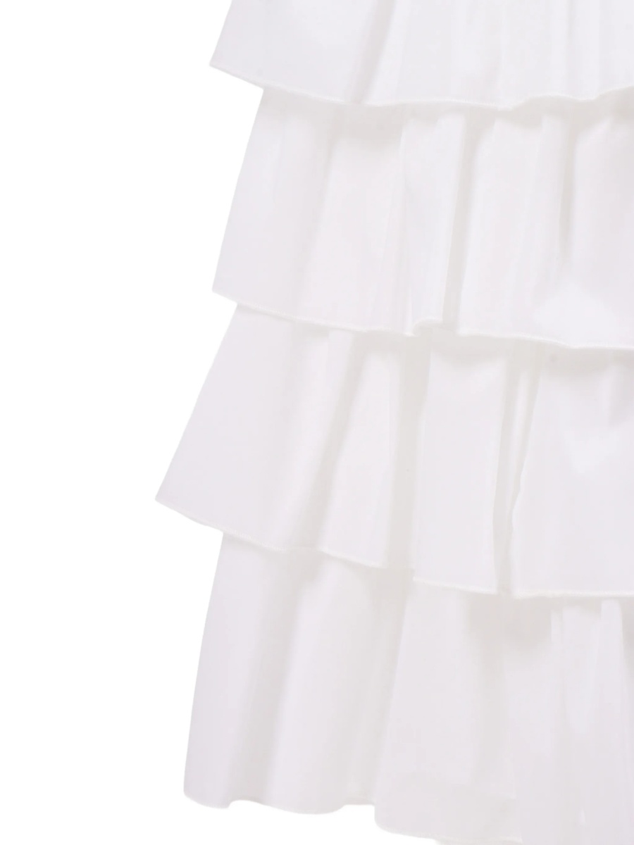 Rochie casual Ermanno Scervino Kids alba din bumbac si fibre - Img 3