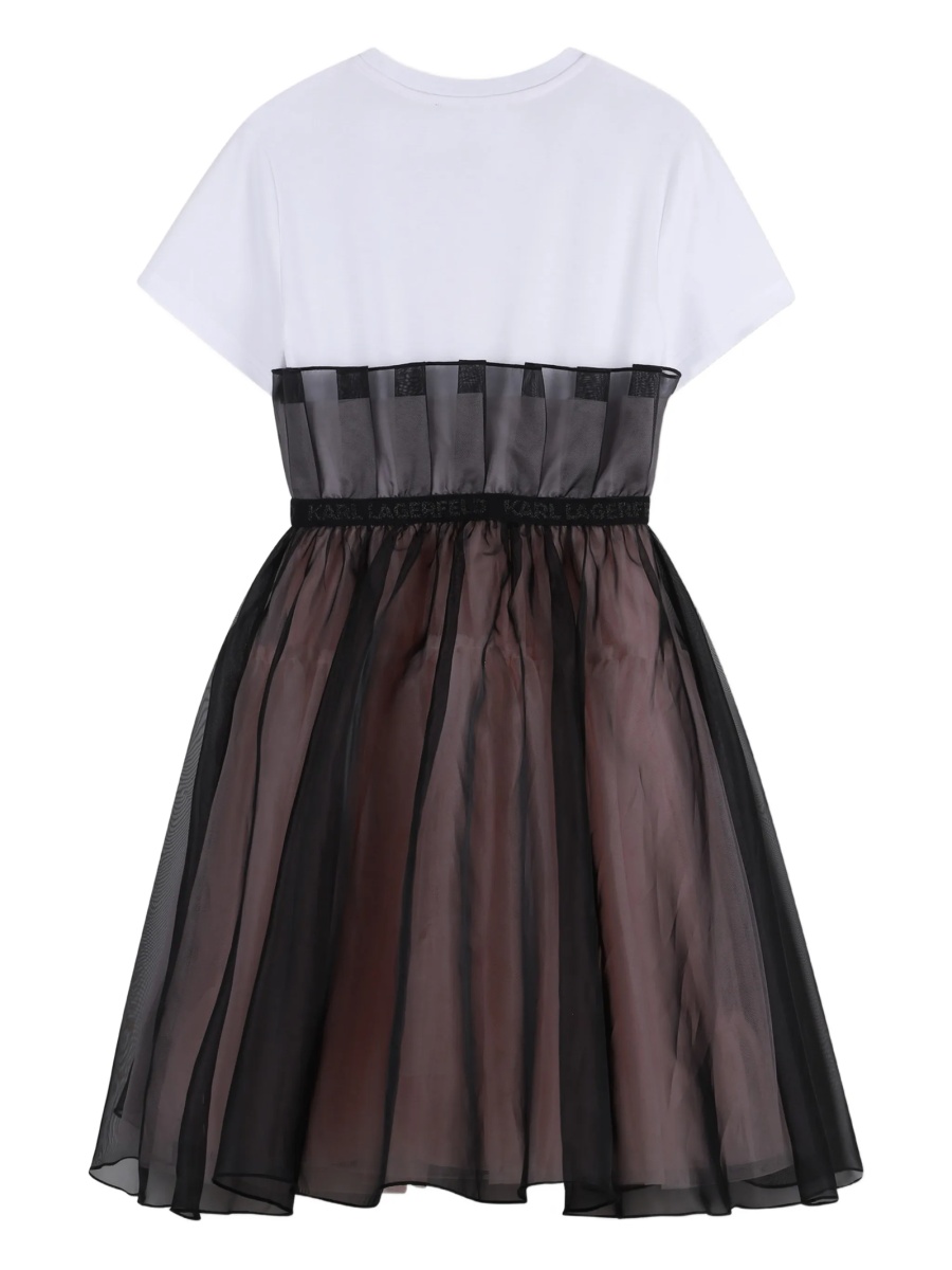 Rochie casual Karl Lagerfeld alba din bumbac si material textil - Img 2