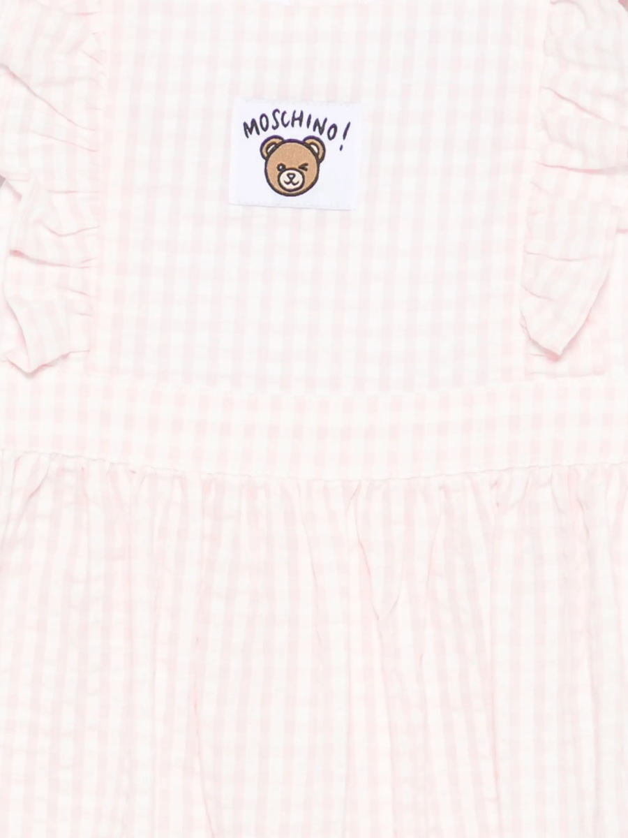 Rochie casual Moschino roz din bumbac si polyester - Img 3