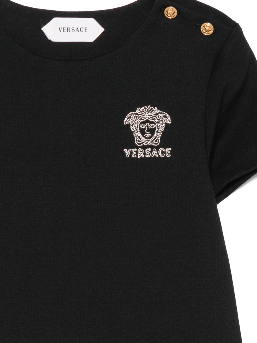 Rochie casual Versace neagra din vascoza si poliamida - Img 3