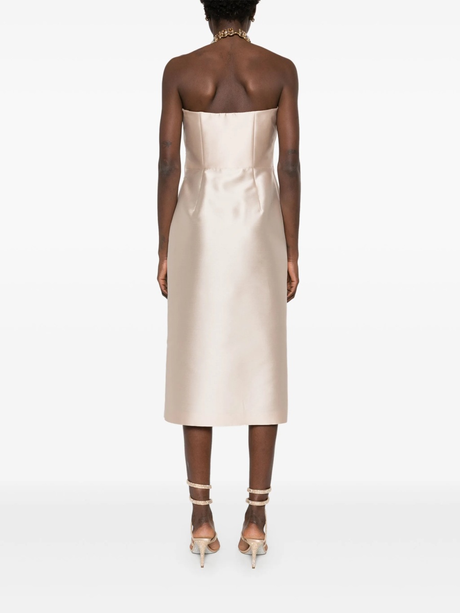 Rochie de ocazie Alberta Ferretti neutra din polyester si matase - Img 4