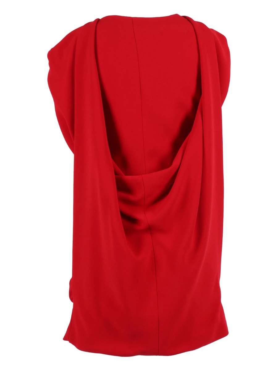 Rochie de ocazie Alberta Ferretti rosie din vascoza si spandex/elastan - Img 2