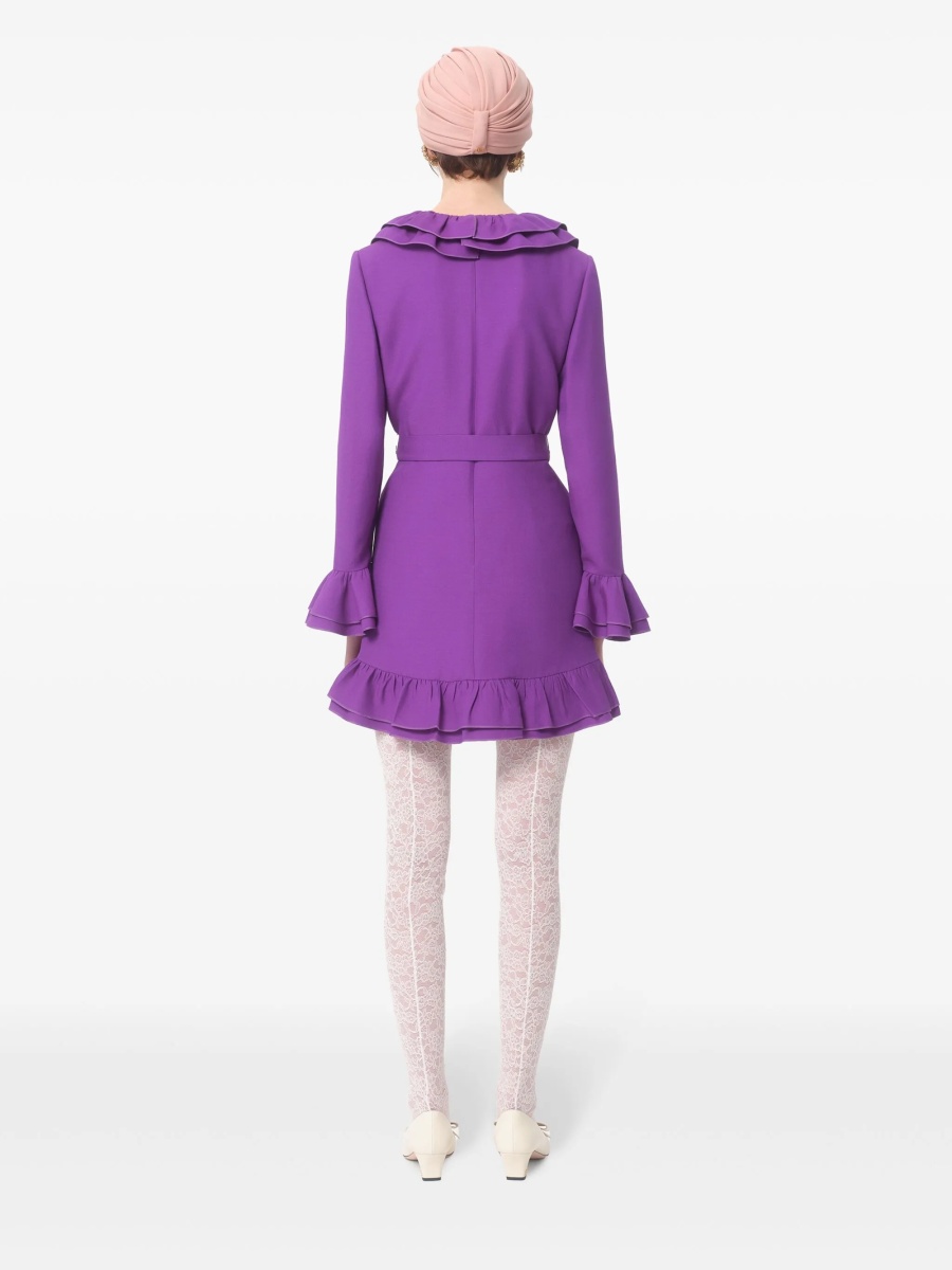 Rochie de ocazie Valentino Garavani violet din matase si lana - Img 5