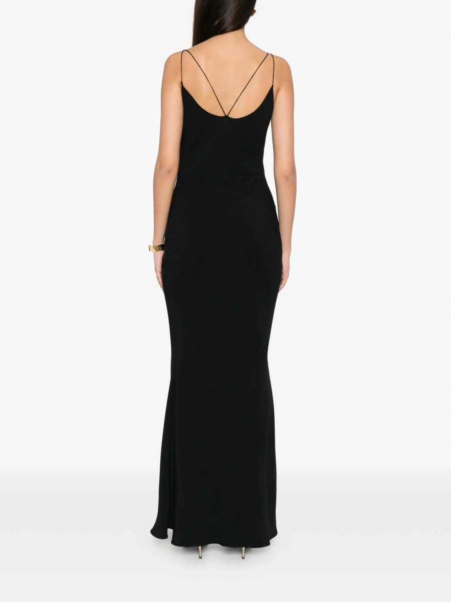 Rochie de seara Tom Ford neagra din vascoza si acetat - Img 4