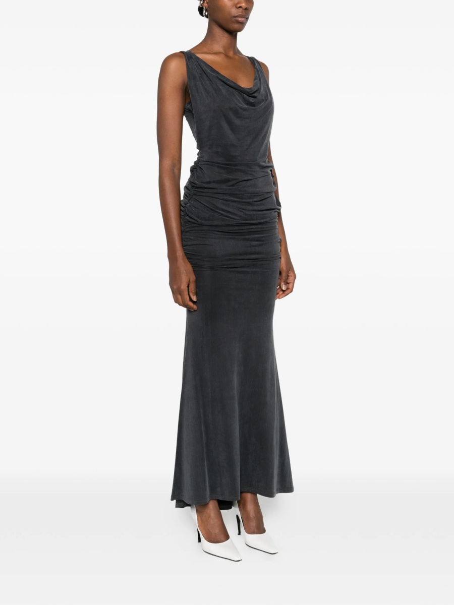 Rochie de seara Vivienne Westwood gri din elastan si cupru - Img 3