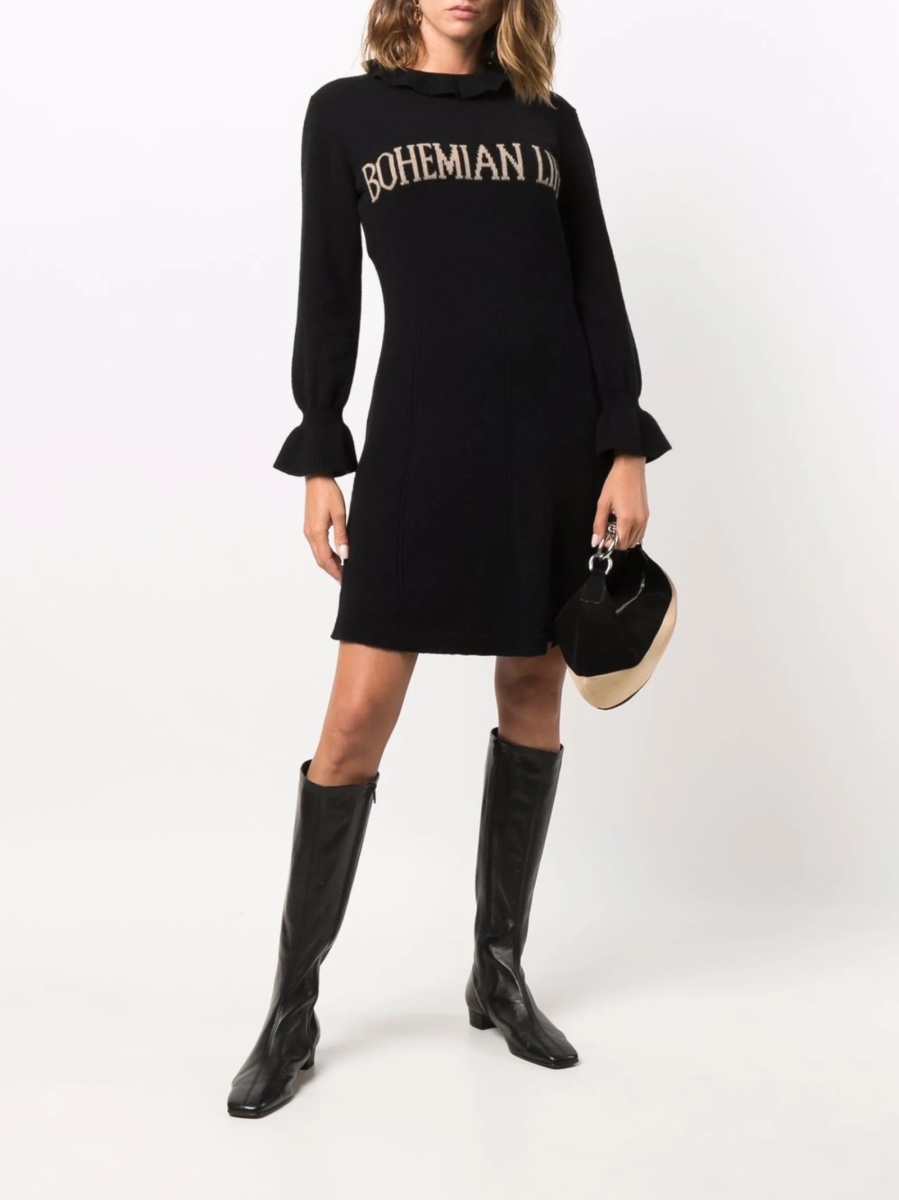 Rochie de zi Alberta Ferretti neagra - Img 2