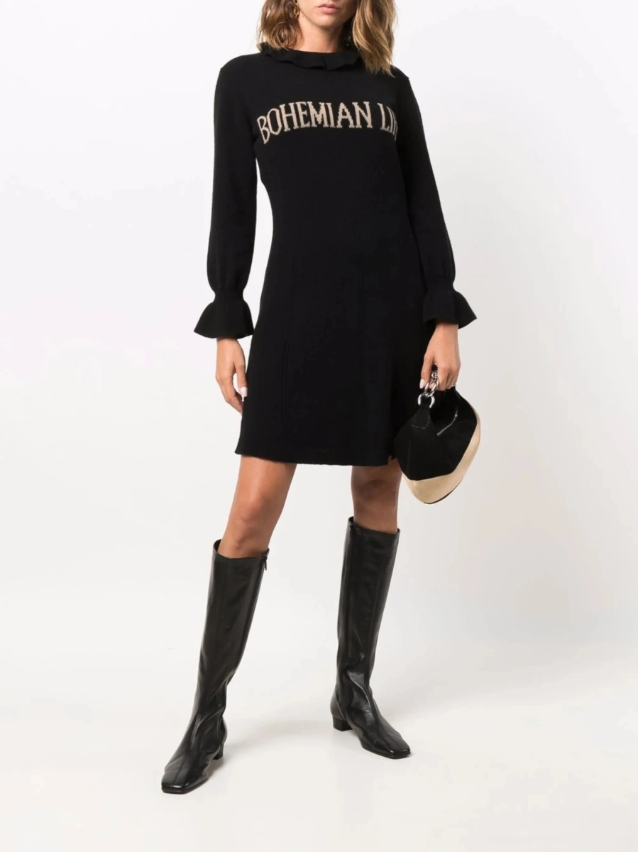 Rochie de zi Alberta Ferretti neagra - Img 2