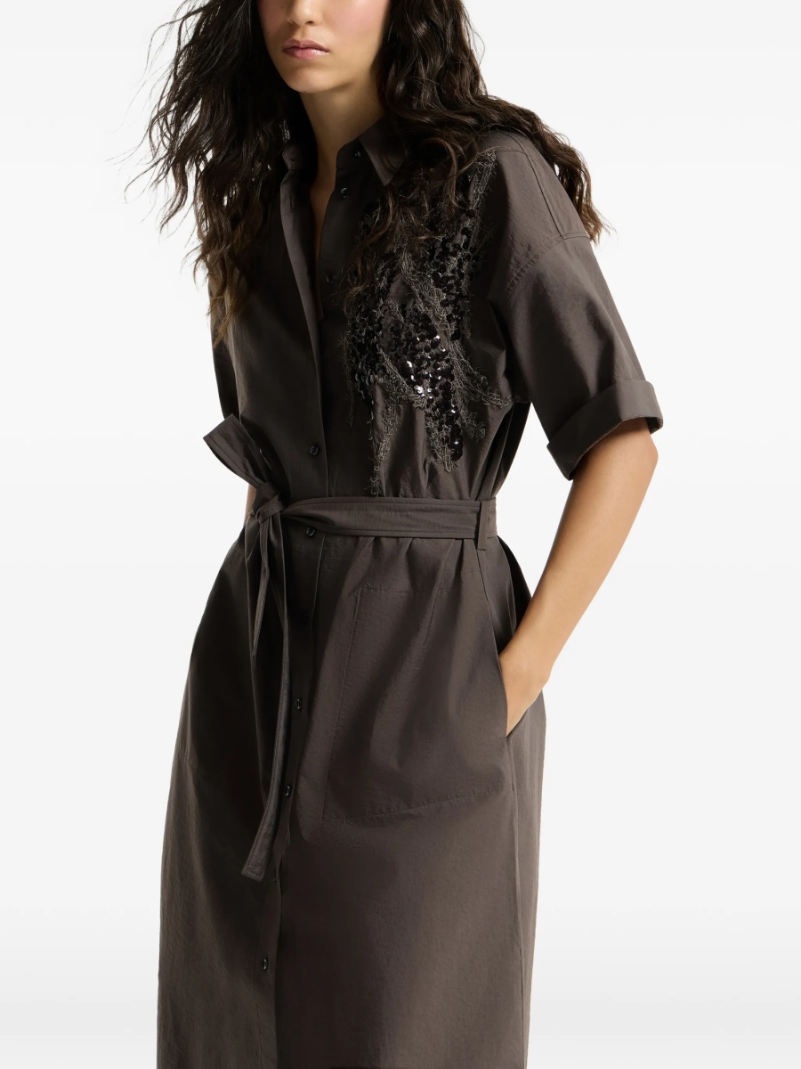 Rochie de zi Brunello Cucinelli maro - Img 5