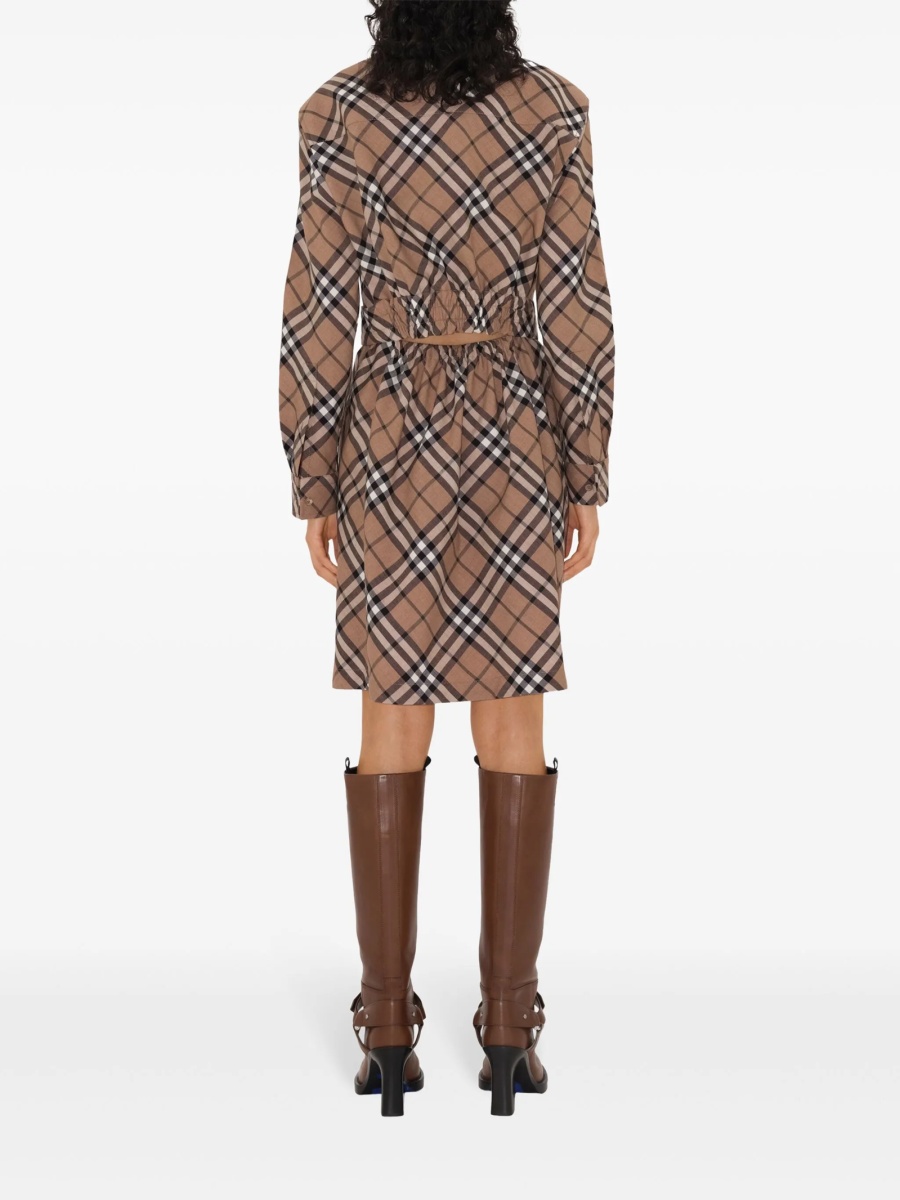 Rochie de zi Burberry maro din alama si lana - Img 4