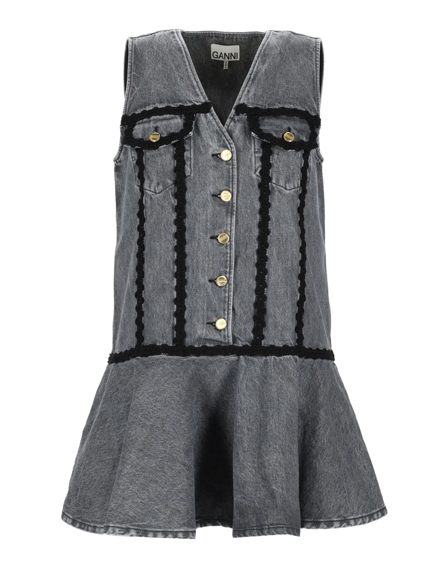 Rochie de zi Ganni gri - Img 2
