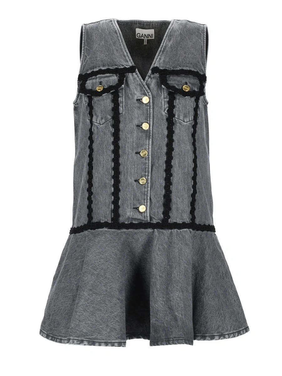 Rochie de zi Ganni gri - Img 2