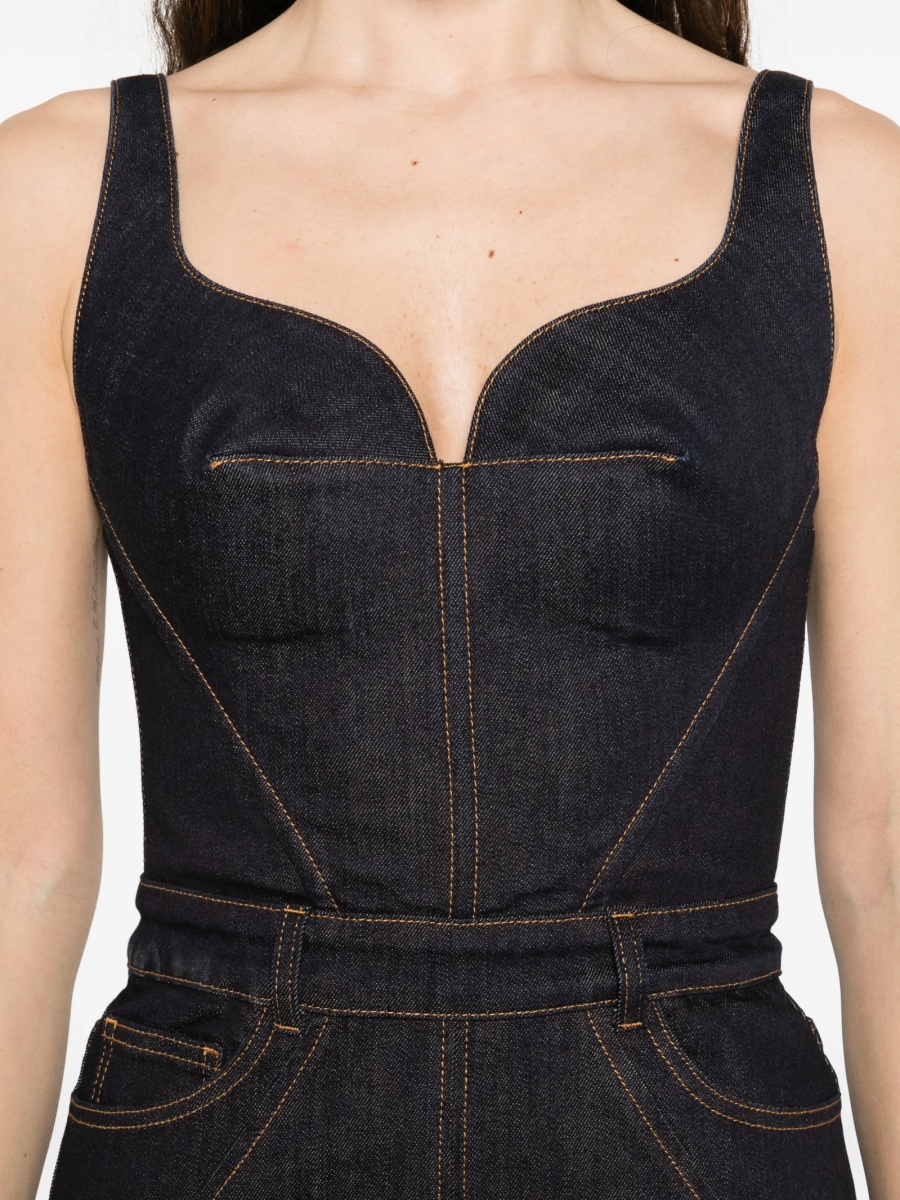Rochie de zi Givenchy albastra din bumbac si spandex/elastan - Img 5