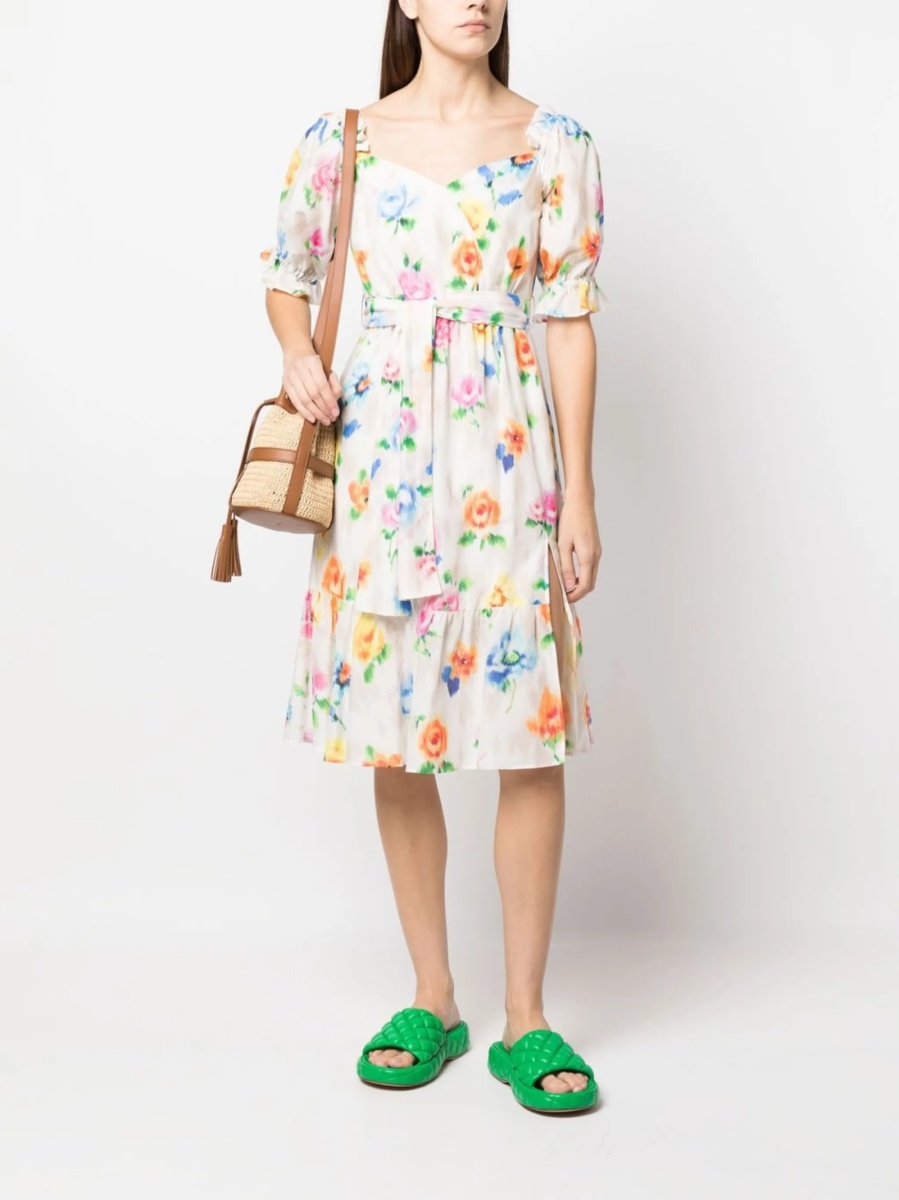 Rochie de zi LOVE Moschino alba din matase si bumbac - Img 2