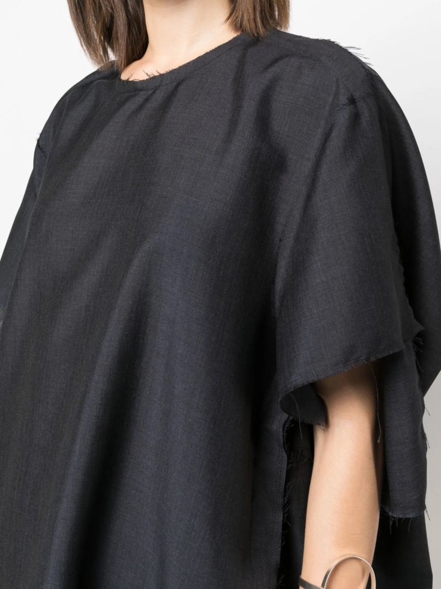 Rochie de zi Maison Margiela gri din mohair si lana - Img 5