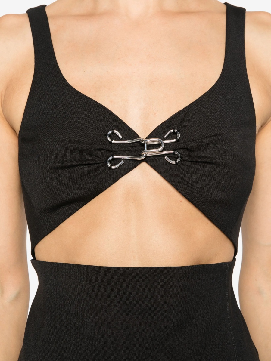 Rochie de zi MOSCHINO JEANS neagra din polyester si elastan - Img 5