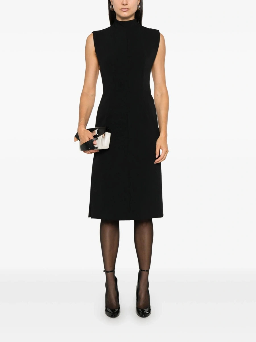 Rochie de zi SPORTMAX neagra din poliamida si spandex/elastan - Img 2