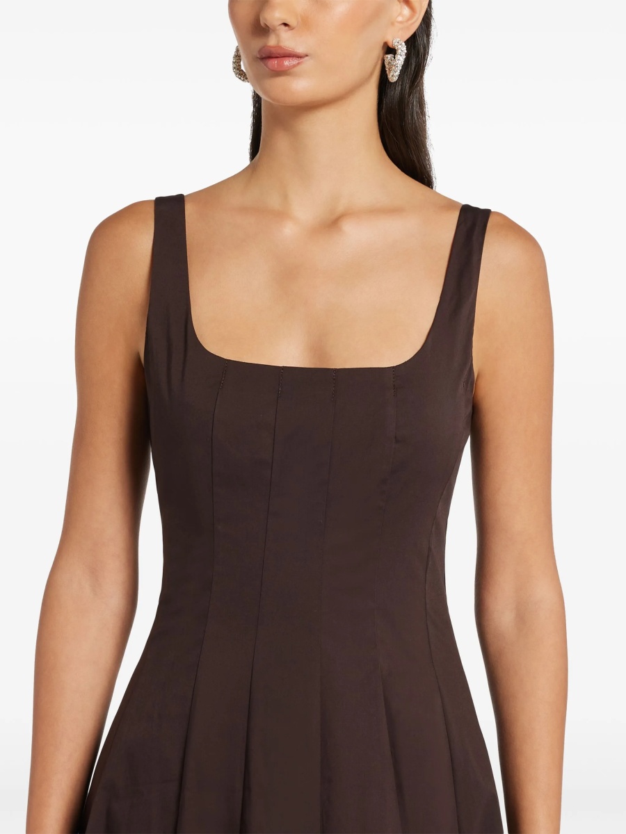 Rochie de zi STAUD maro din spandex/elastan si bumbac - Img 5