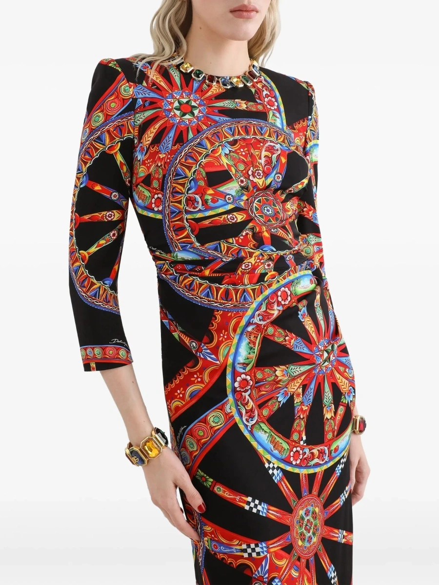 Rochie Dolce &amp; Gabbana multicolora din charmeuse - Img 6