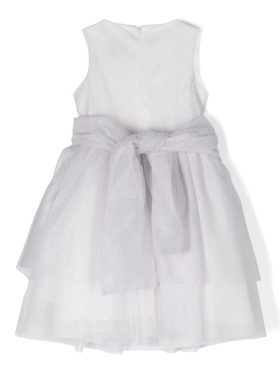 Rochie eleganta SIMONETTA argintie din polyester si poliester metalizat - Img 2