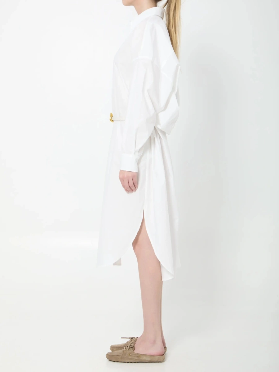 Rochie eleganta The Frankie Shop alba din bumbac organic - Img 3