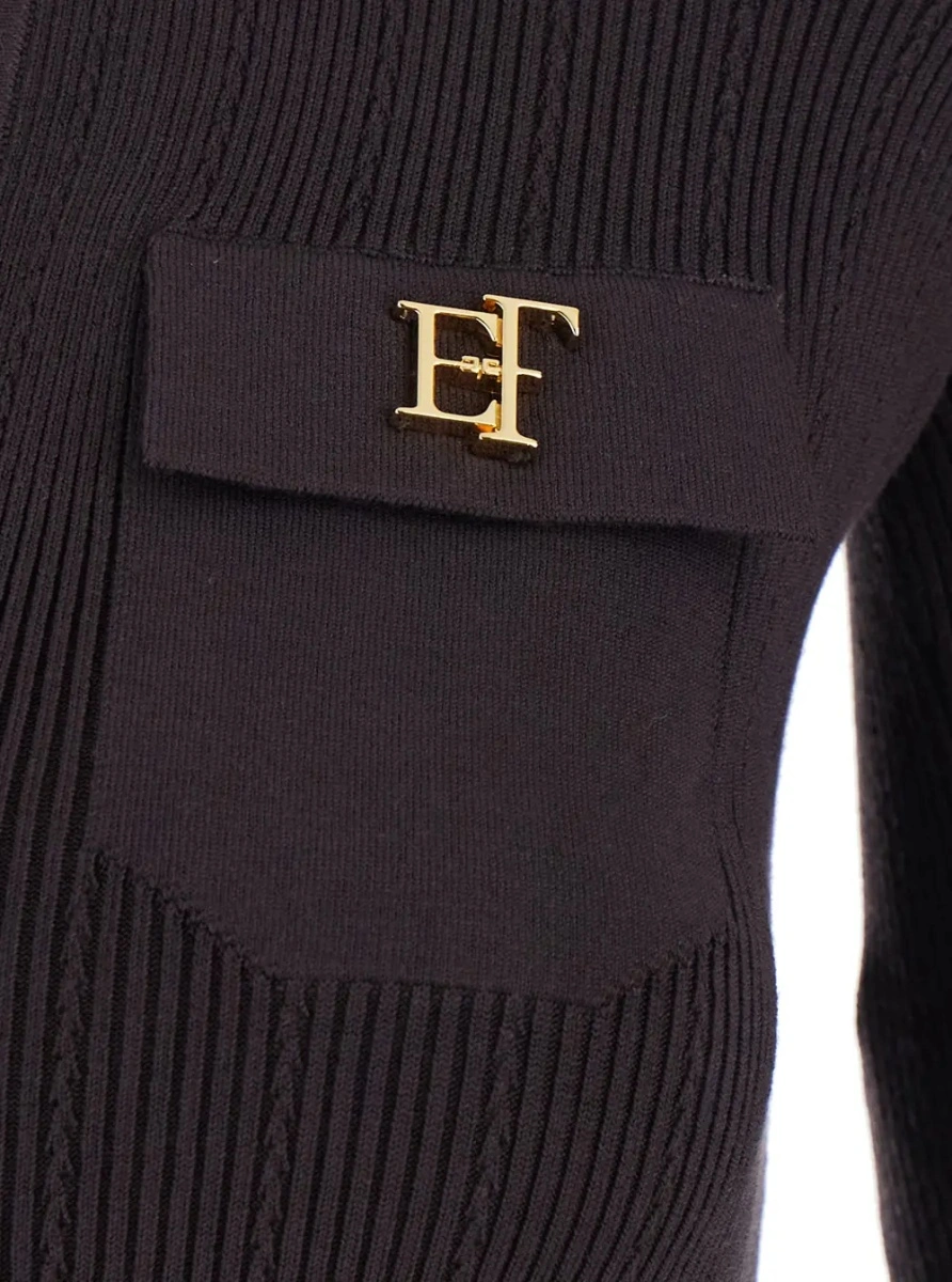 Rochie Elisabetta Franchi maro din tesatura tehnica - Img 3