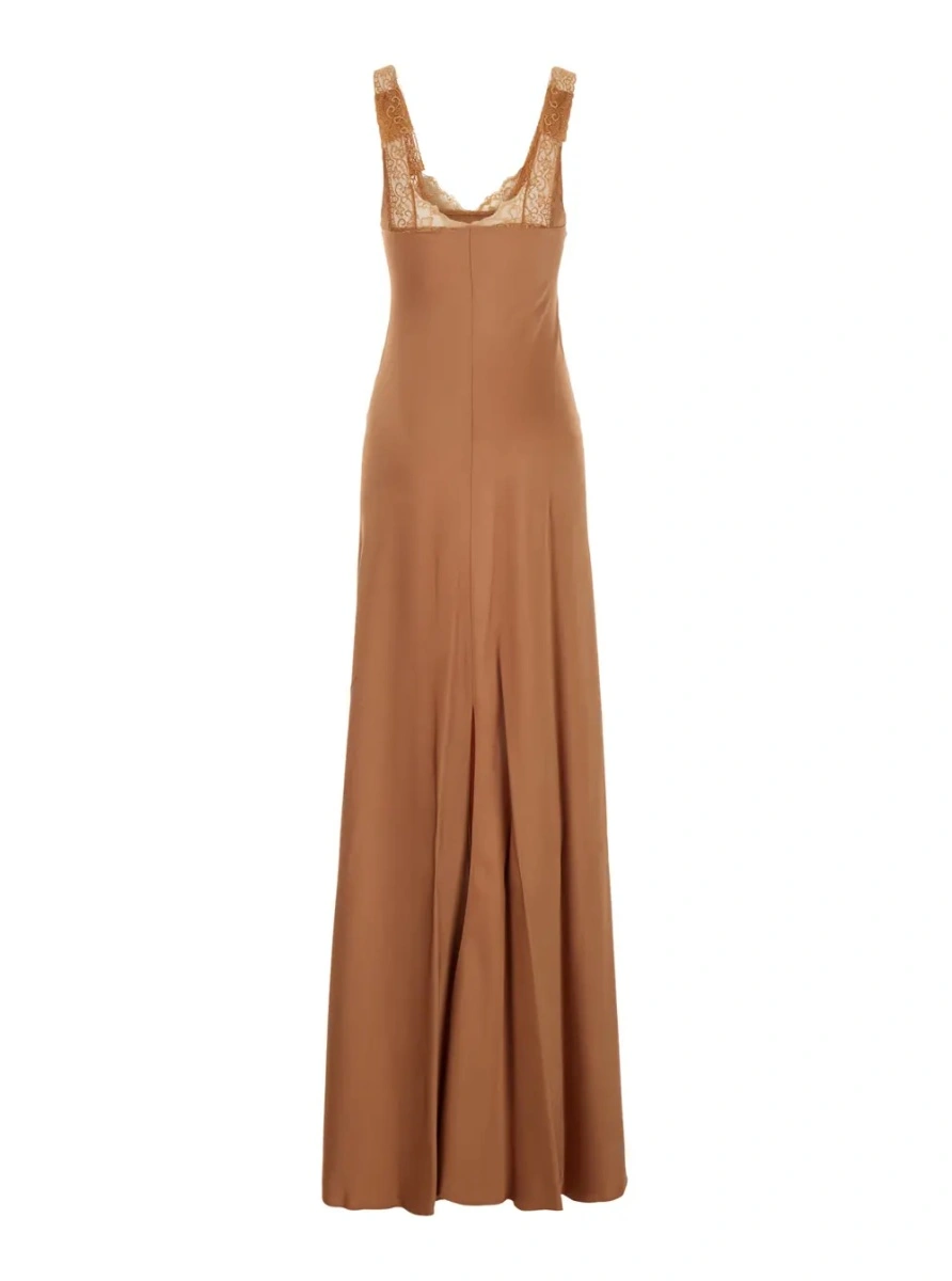 Rochie lunga forte_forte roz din vascoza - Img 2