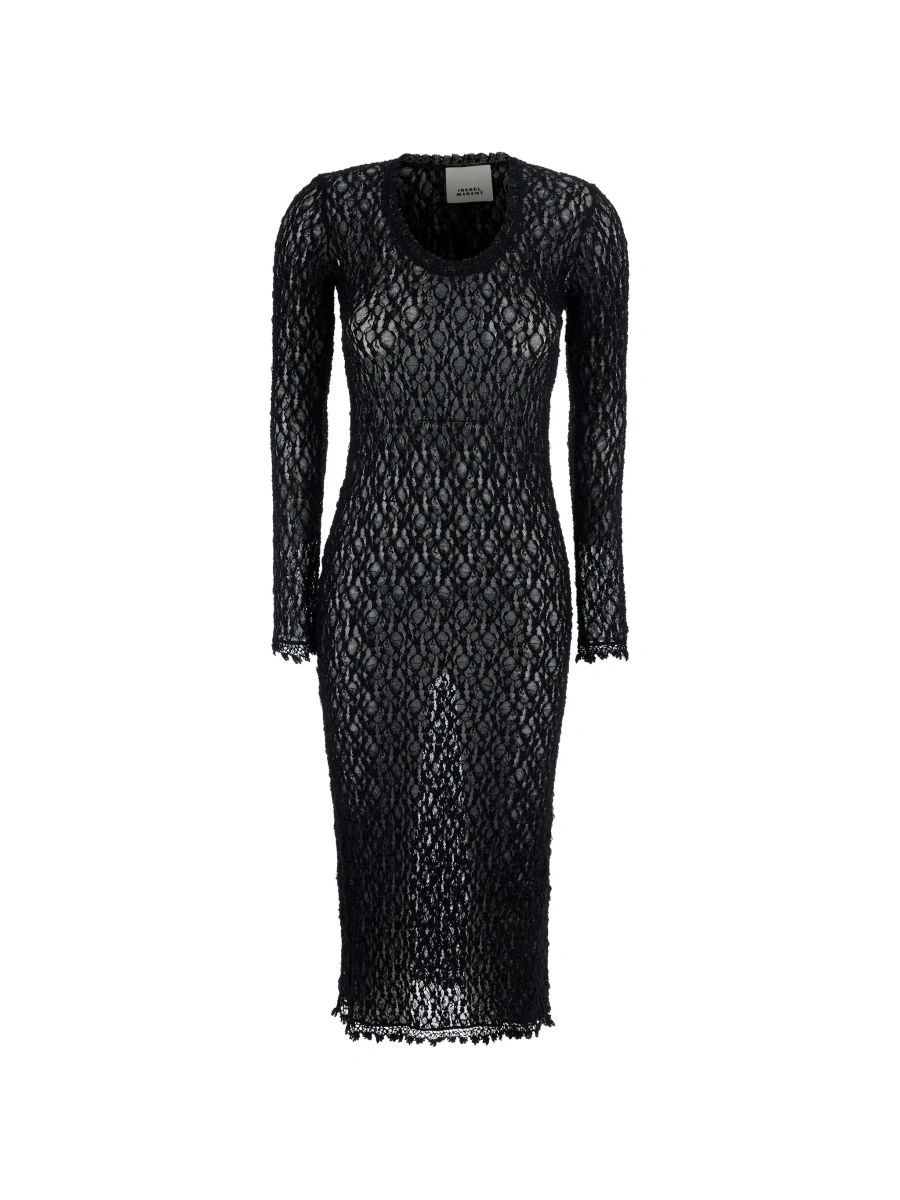 Rochie lunga Isabel Marant neagra din bumbac - Img 6