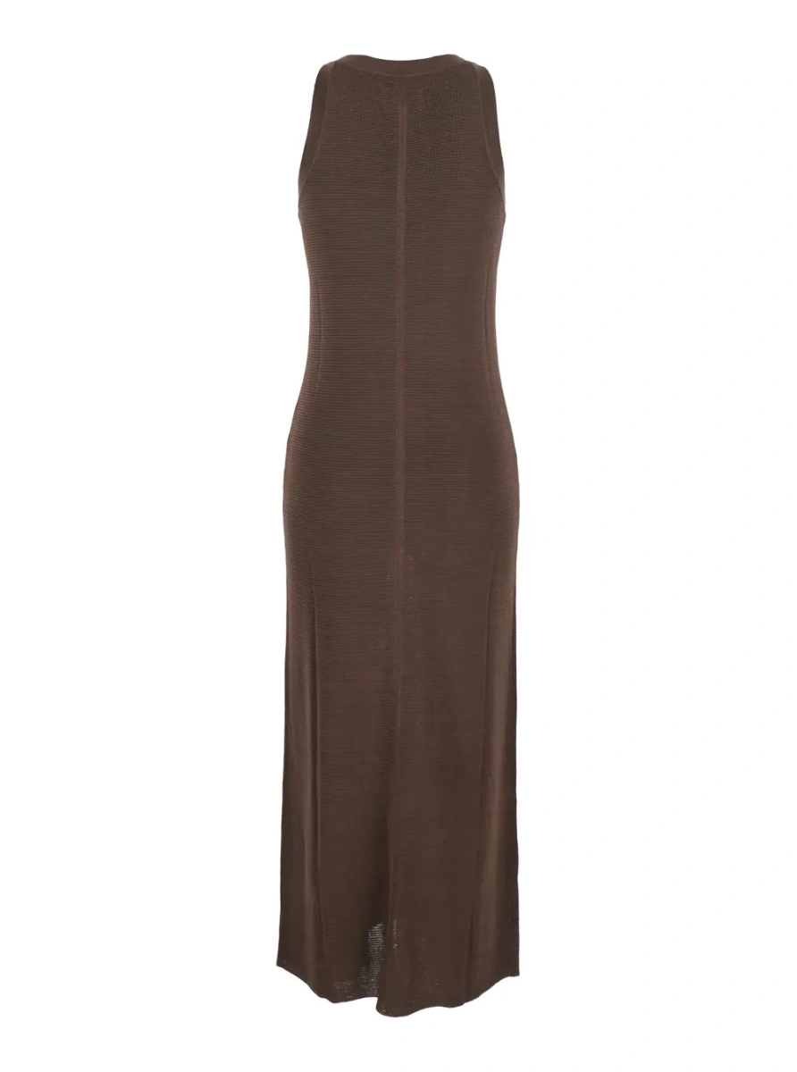 Rochie lunga LOULOU DE SAISON maro din vascoza - Img 2