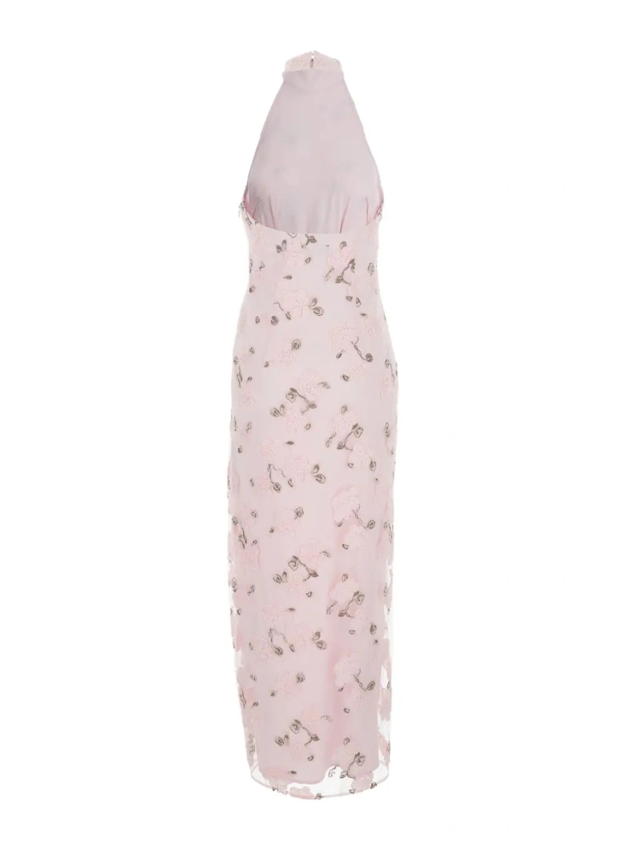 Rochie lunga ROTATE Birger Christensen roz 'Floral' - Img 2
