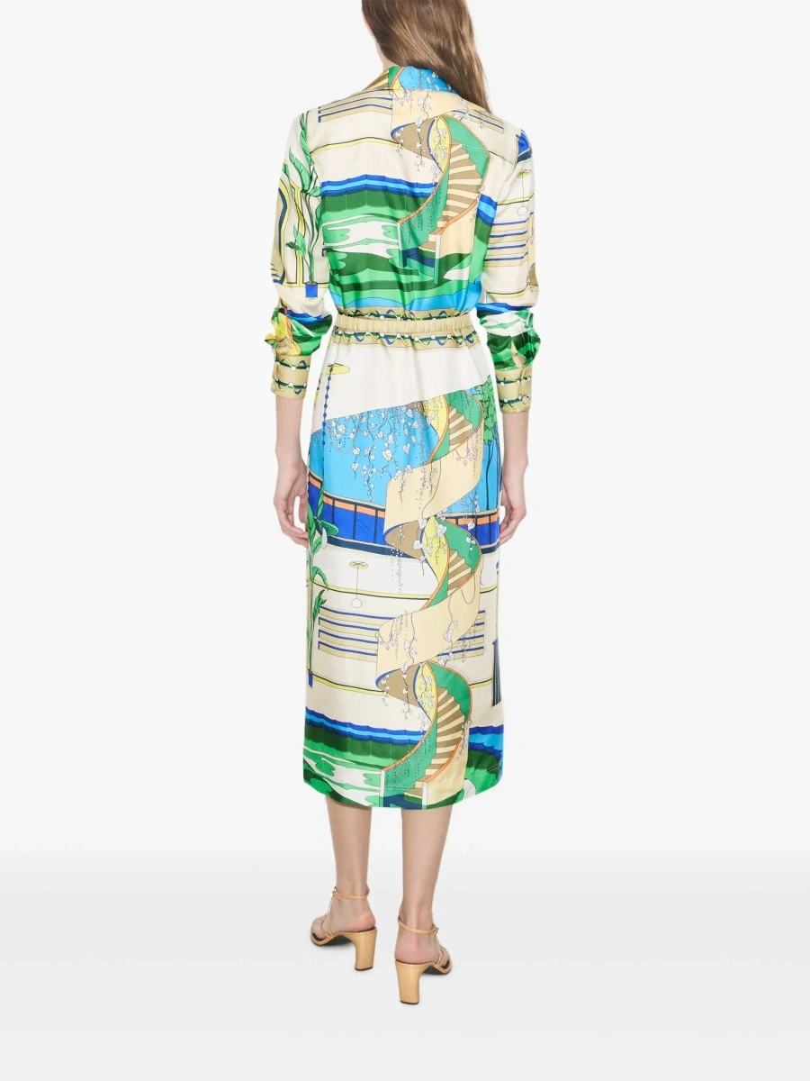 Rochie lunga Tory Burch multicolor din matase - Img 4