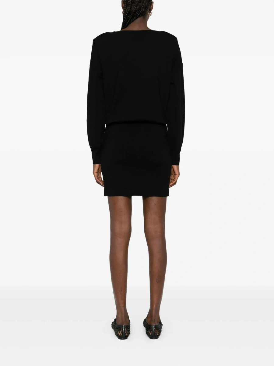 Rochie P.A.R.O.S.H. neagra din lana si casmir - Img 6