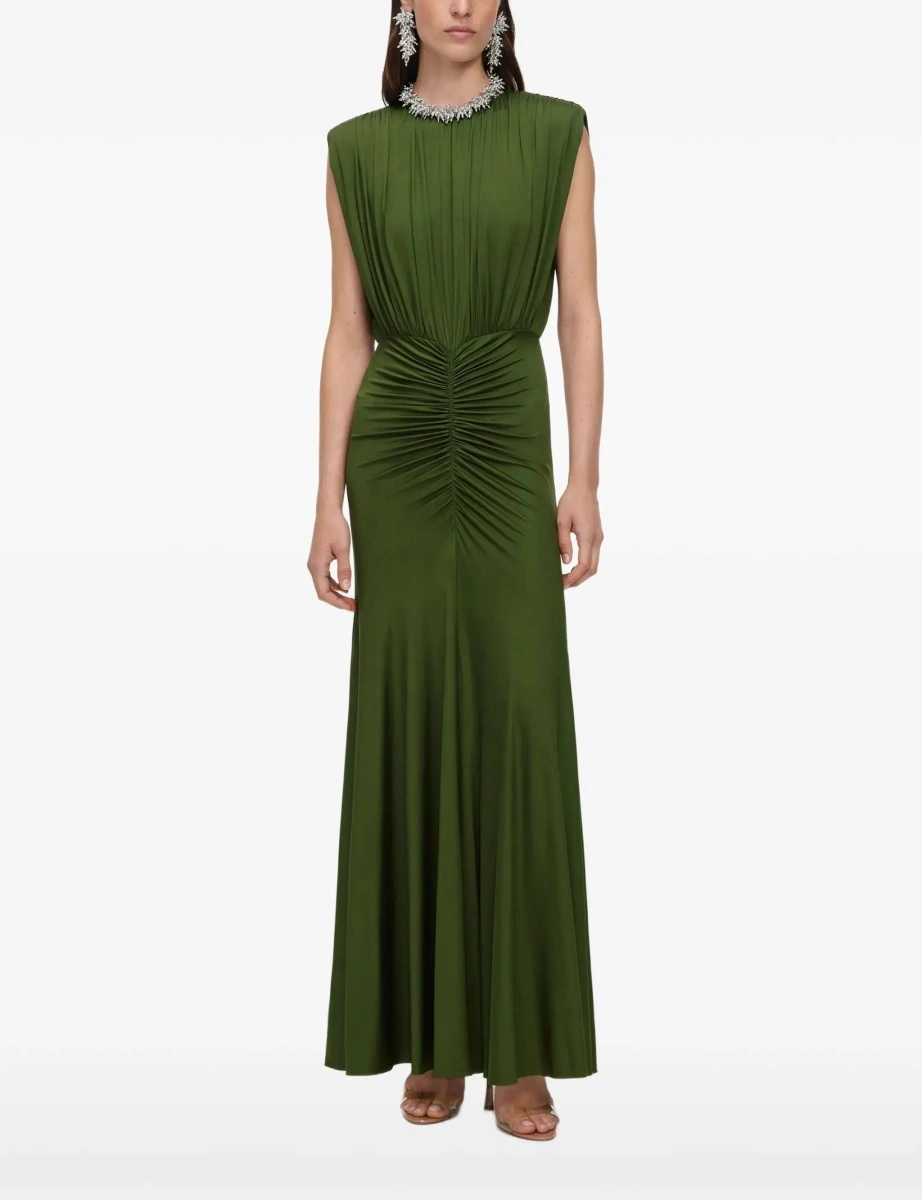 Rochie Self-Portrait verde din jerse - Img 8