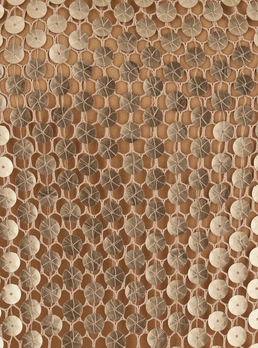 Rochii brown Long dress with all-over sequins in fabric for women - Img 3