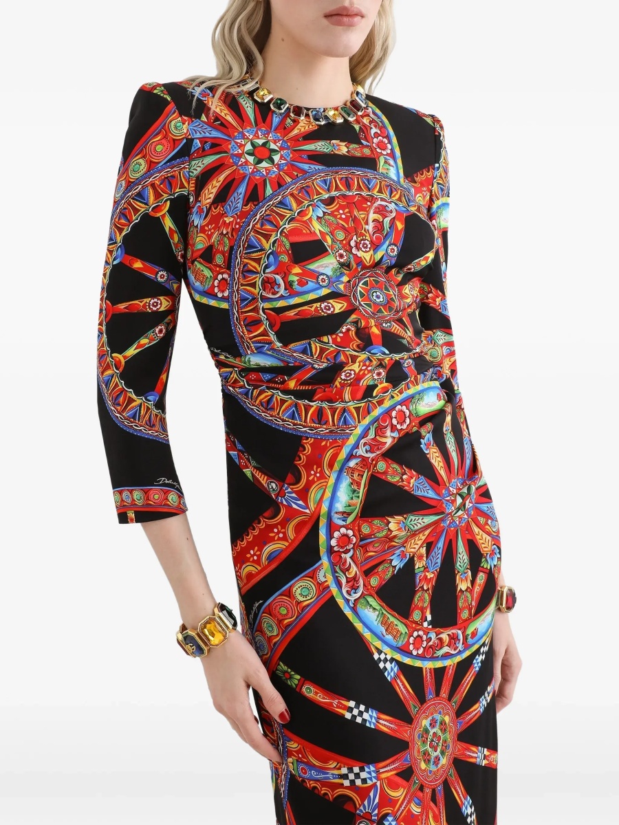Rochii Carretto print charmeuse Dress - Img 6
