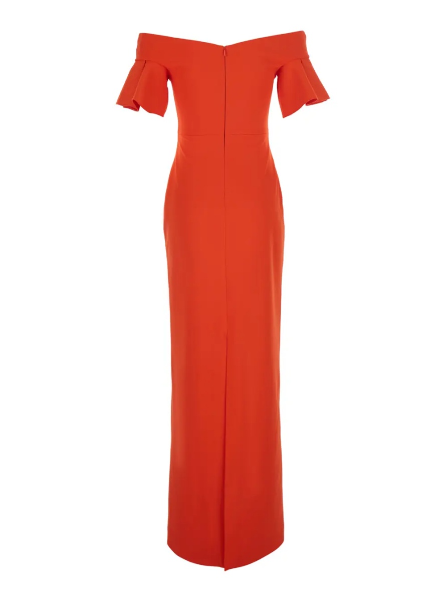Rochii 'Cielo' Red Long Dress with Off-shoulder and Hidden Zip Closure at the Back in Tech Fabric Women - Img 2