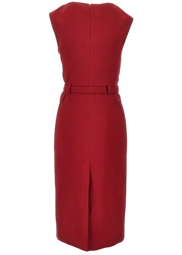 Rochii Crepe midi dress with belt - Img 3