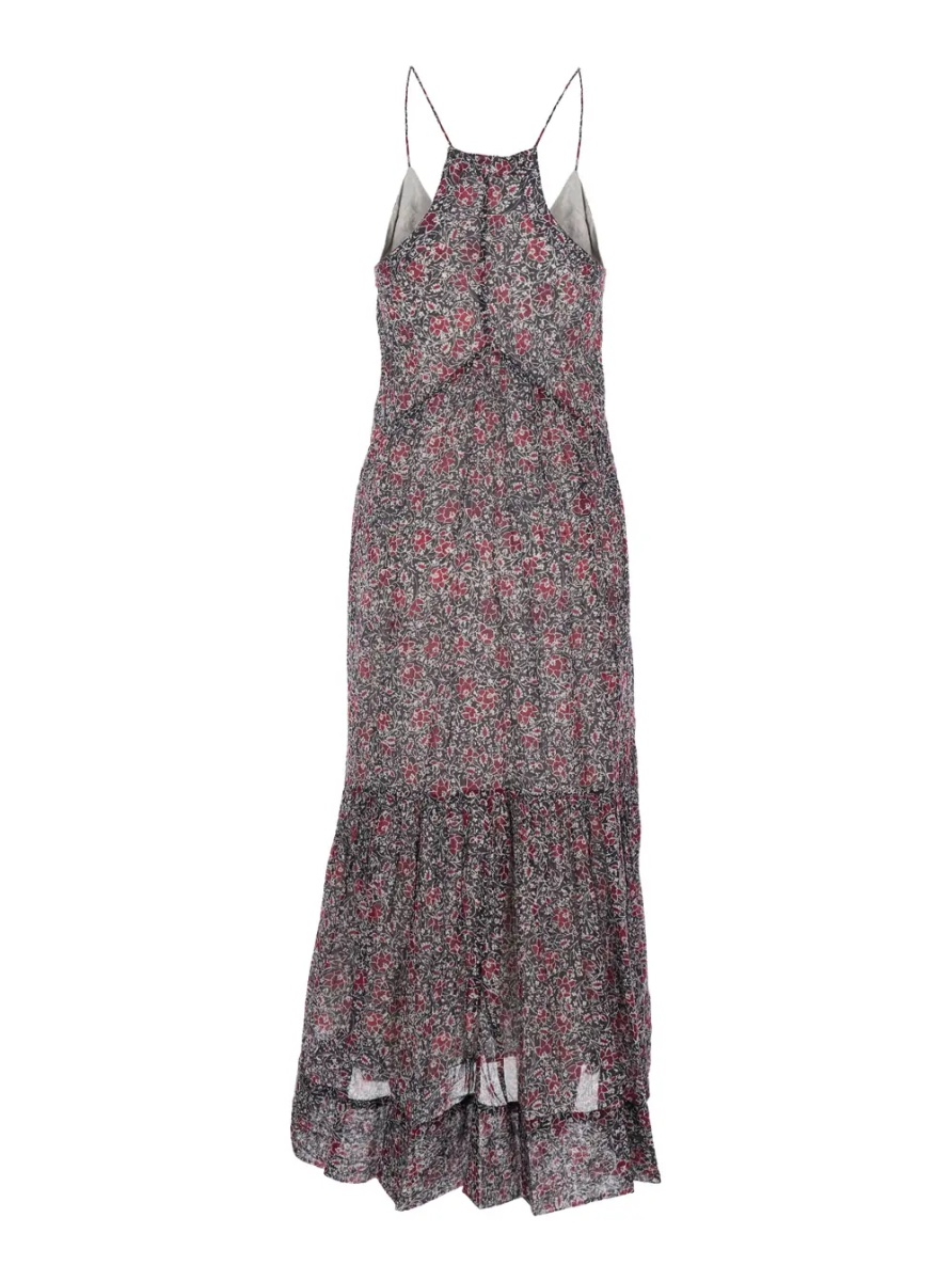 Rochii Long Dress 'Sabba' with Straps and All-Over Multicolor Cotton Motif for Women - Img 2
