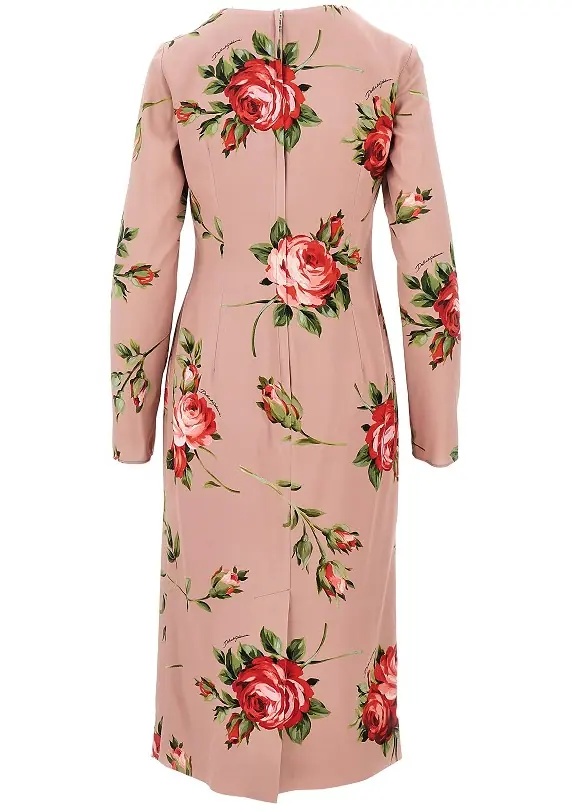 Rochii Roses bouquet print silk dress - Img 3