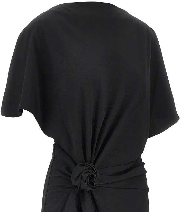 Rochii Slit long dress with rose detail - Img 2