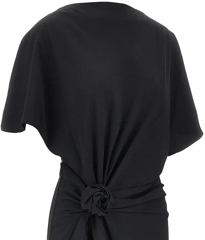 Rochii Slit long dress with rose detail - Img 2
