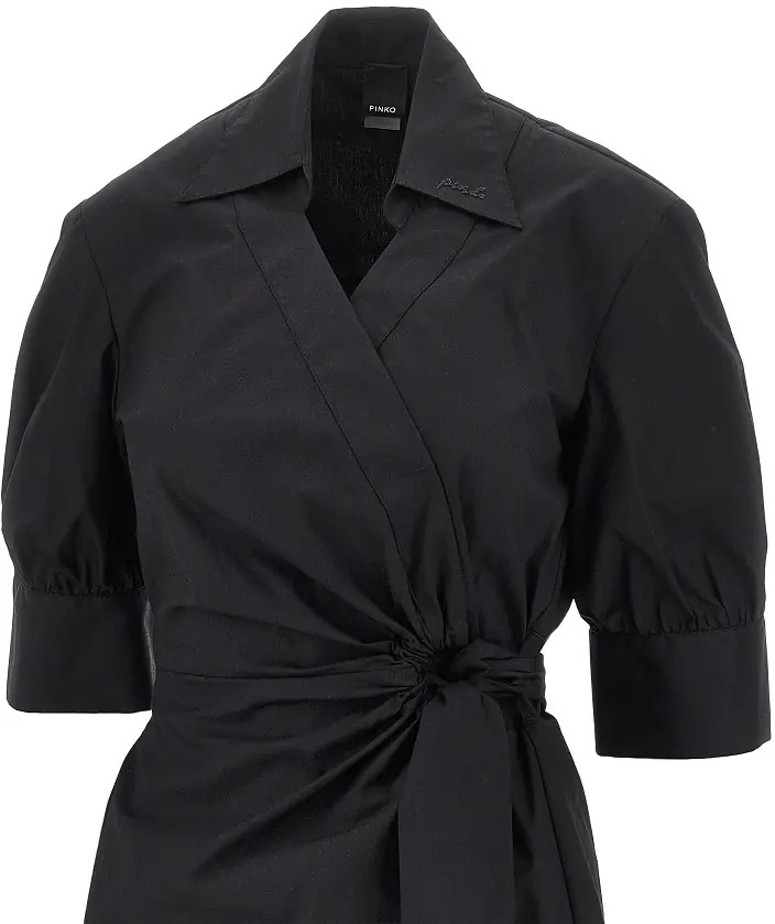 Rochii Stretch cotton wrap-over midi dress - Img 2