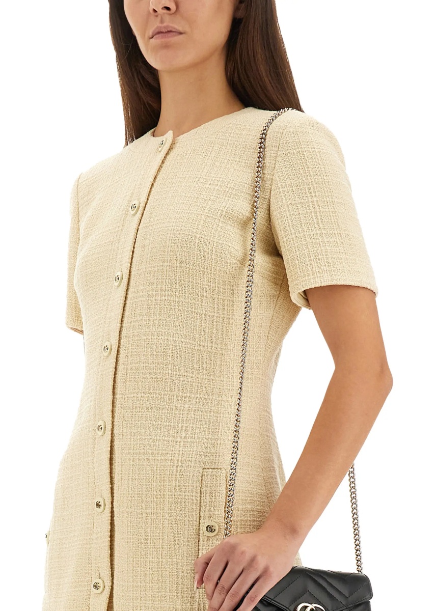 Rochii Textured Wool Tweed Dress - Img 4