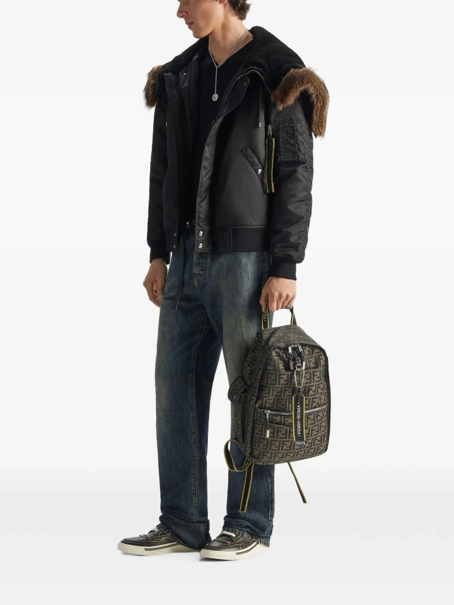 Rucsac Fendi maro din polyester - Img 2