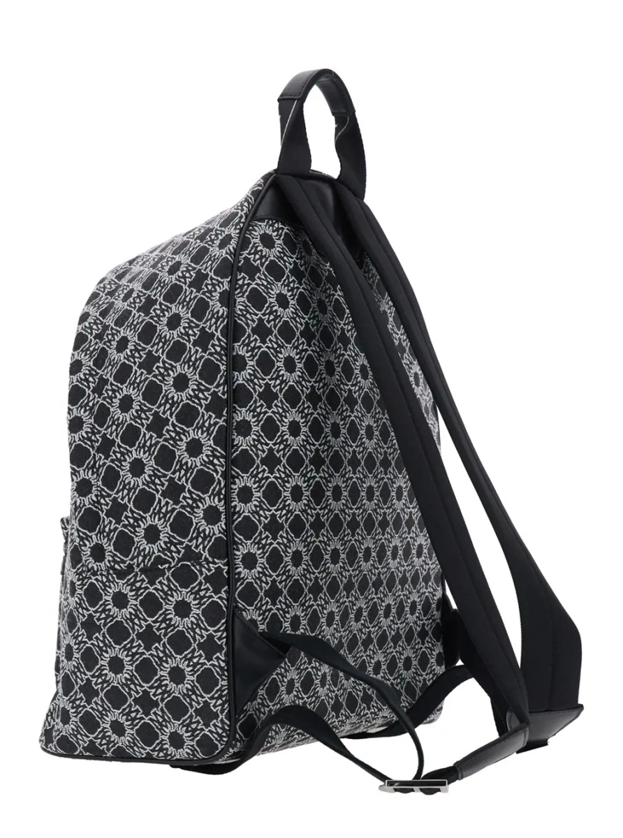 Rucsac 'MA Quad' Black Backpack with all-over logo print and adjustable straps in Tech Fabric for men - Img 3