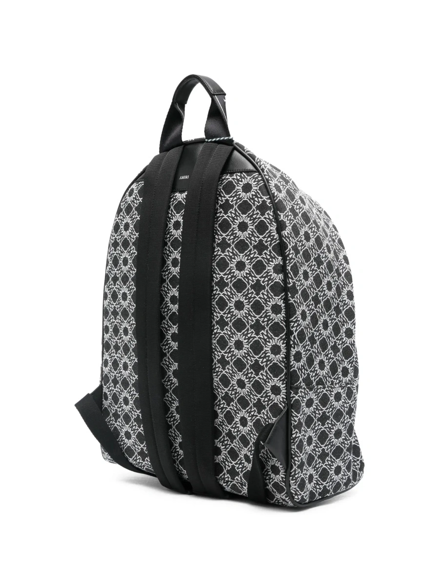 Rucsac 'MA Quad' Black Backpack with all-over logo print and adjustable straps in Tech Fabric for men - Img 7