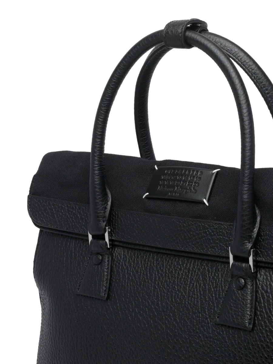 Rucsac Maison Margiela 5ac negru din piele - Img 4