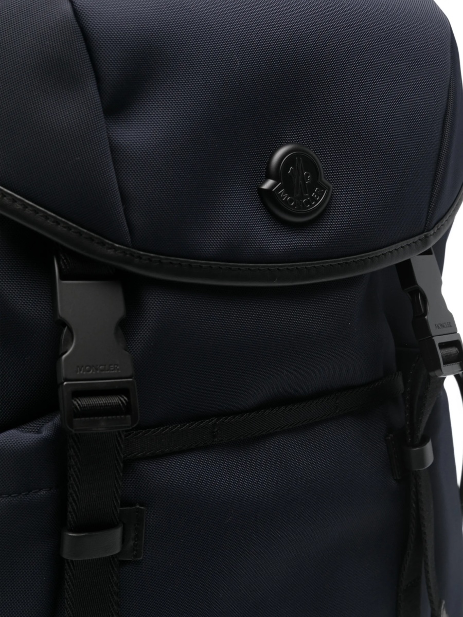 Rucsac Moncler albastru din polyester si piele intoarsa - Img 4