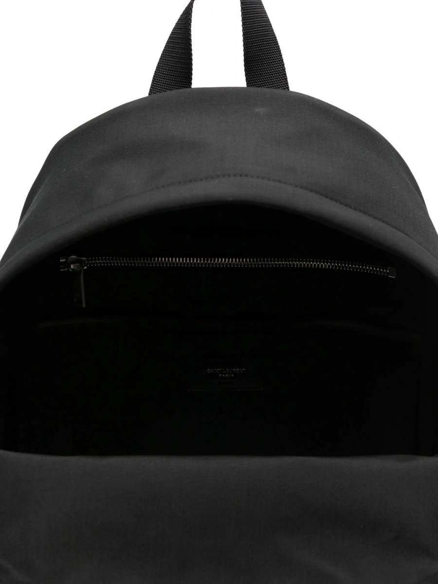 Rucsac Saint Laurent negru din material textil si piele - Img 4